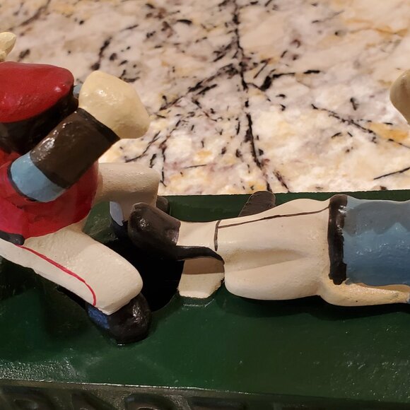 Cast Iron Baseball Mechnical Coin Bank VTG 'SAFE Base Slide ' Collectible VIDEO - Picture 8 of 10